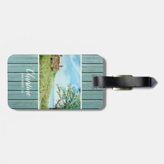 ポピーフィールド横向き水絵画色 ラゲッジタグ (裏面横)