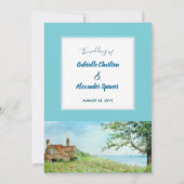 ポピーフィールド水絵画色の結婚式招待状 招待状 (裏面)