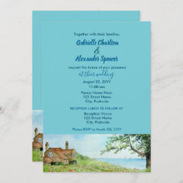 ポピーフィールド水絵画色の結婚式招待状 招待状