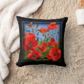 ポピーフィールド（蝶あり） クッション (ブランケット)