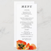 ポピーフラワーウォーター絵画カラーの有名人結婚ズ メニュー (正面/裏面)