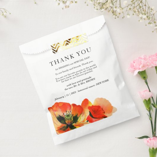 ポピーフラワーエレガントシンプルズ結婚サンキュー フェイバーバッグ (封をした状態)