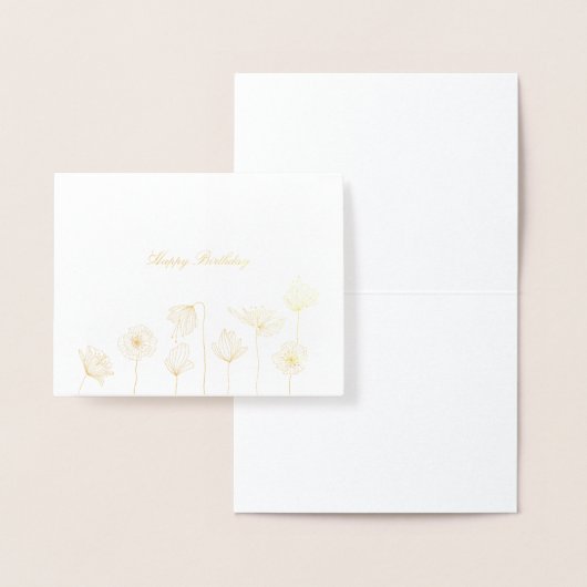 ポピーフラワーカスタムのゴールドフォイルのグリーティングカード 箔カード (ディスプレー)