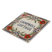 ポピーフラワーカスタムの家の名前プレート標識 タイル (側面)