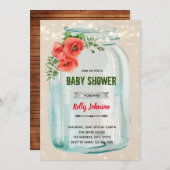 ポピーフラワーシャワー誕生日の招待状 招待状 (正面/裏面)