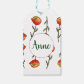 ポピーフラワーズシュレアルアートカスタムラベル ギフトタグ (正面)