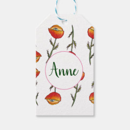 ポピーフラワーズシュレアルアートカスタムラベル ギフトタグ