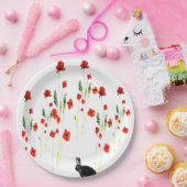 ポピーフラワーズバニーラビットフローラ ペーパープレート (パーティー)