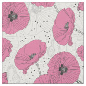 ポピーフラワーズパターン生地 ファブリック (クローズアップ)