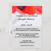 ポピーフラワーズフローラレッドホワイトグレートレンディーズ 招待状 (正面/裏面)