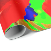 ポピーフラワーズブカラフルライトアートフローラ抽象芸術 ラッピングペーパー (ロールコーナー)