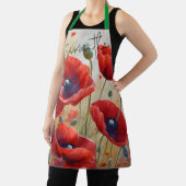 ポピーフラワーズブロッサムパーソナライズされたノベルティキッチン エプロン (インサイチュ)