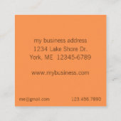 ポピーフラワーズボタニカルオレンジフローラアート スクエア名刺 (裏面)