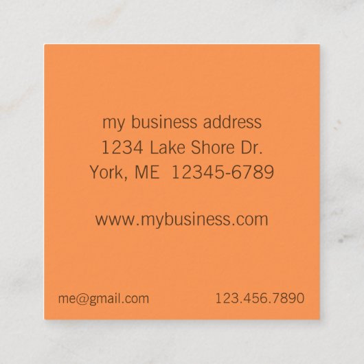 ポピーフラワーズボタニカルオレンジフローラアート スクエア名刺 (裏面)