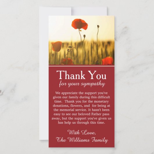 ポピーフラワーズ死別記念サンキューカード サンキューカード (正面)