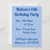 ポピーフラワーズ誕生日子供ガールズ招待状 招待状 (裏面)