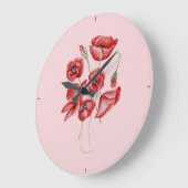 ポピーフラワーズ ラージ壁時計 (傾斜)