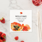 ポピーフラワーレッドクラシック結婚ズ スタンダードカクテルナプキン (インサイチュ)