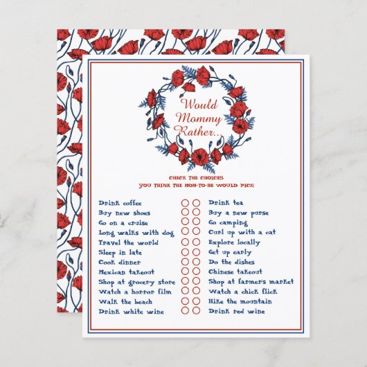 ポピーフローラの赤ちゃんシャワーはママにむしろ (正面/裏面)