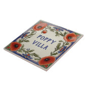 ポピーフローラカスタムハウスネームプレート標識 タイル (側面)