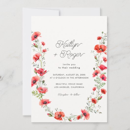 ポピーフローラフレーム春花結婚植物園 招待状 (正面)