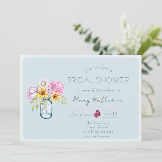 ポピーフローラブライダルシャワー束 招待状 (スタンド正面)