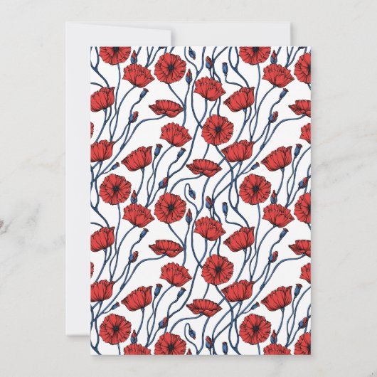 ポピーフローラベビーシャワーベビーABCのゲーム 招待状 (裏面)