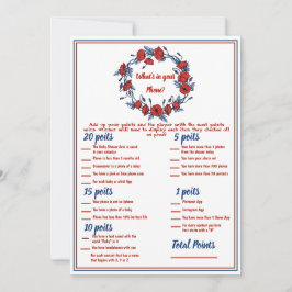 ポピーフローラベビーシャワー2xゲーム 招待状