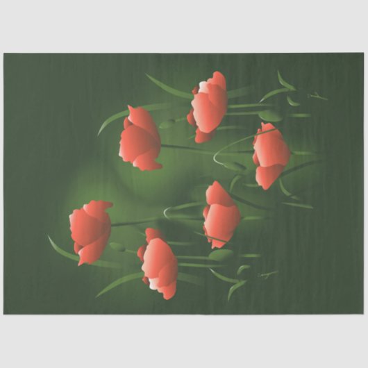 ポピーフローラポピー2デクページティッシュペーパー 薄葉紙 (正面)