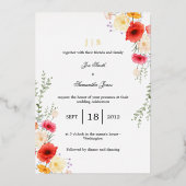 ポピーフローラ春 箔招待状 (正面)