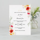 ポピーフローラ春 箔招待状 (立ち正面)