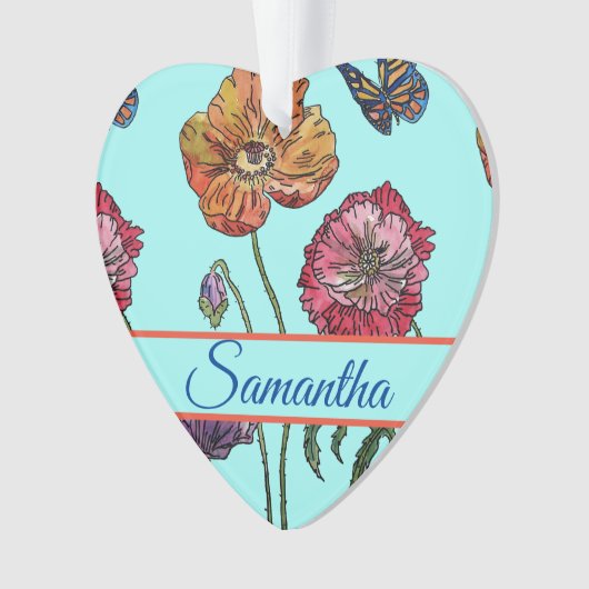 ポピーフローラ水の色の女の子クリスマスデコレーション オーナメント (正面)