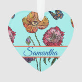 ポピーフローラ水の色の女の子クリスマスデコレーション オーナメント (正面)
