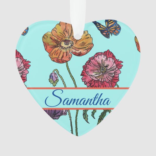 ポピーフローラ水の色の女の子クリスマスデコレーション オーナメント (正面)