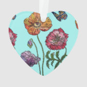 ポピーフローラ水の色の女の子クリスマスデコレーション オーナメント (裏面)