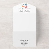 ポピーフローラ水の色サマー結婚ズエレガント オールインワン招待状 (外側)