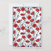 ポピーフローラ赤ちゃんシャワー言わないベビー標識 招待状 (裏面)