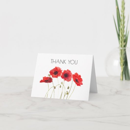 ポピーフローラ1st最初の誕生日パーティーありがとう サンキューカード (正面)