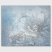 ポピーフローラ |ゴージャスな青の埃っぽい色合いの花 ラッピングペーパー (フラット)