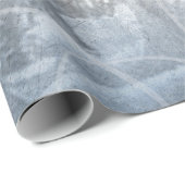 ポピーフローラ |ゴージャスな青の埃っぽい色合いの花 ラッピングペーパー (ロールコーナー)