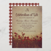 ポピーフ素朴ィールドお祝いオブライフ 招待状 (正面/裏面)