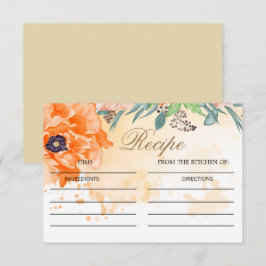 ポピーブライダルシャワーレシピカード エンクロージャーカード