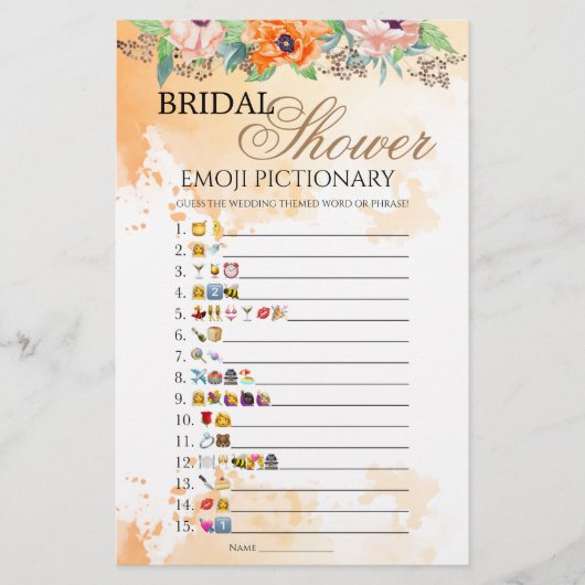 ポピーブライダルシャワー絵文字ゲーム (正面)