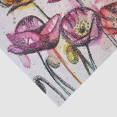 ポピーポピー紫色の水彩フローラ花 薄葉紙 (詳細)