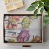 ポピーポピー紫色の水彩フローラ花 薄葉紙 (ギフト)