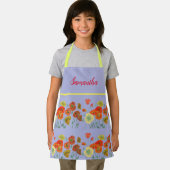 ポピーポピー赤い水カラー薄紫フローラ子供 エプロン (インサイチュ)