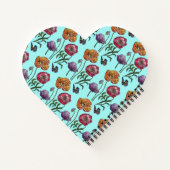 ポピーポピー赤みすぼらしいシックなアクアフローラ花 ノートブック (裏面)