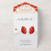 ポピーミニマルエレガントな結婚式 オールインワン招待状 (外側)