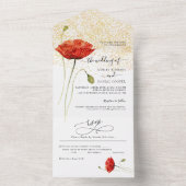 ポピーミニマルエレガントな結婚式 オールインワン招待状 (内側)