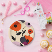 ポピーミニマル開花 ペーパープレート (パーティー)